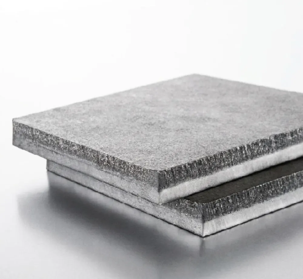 Cross-section of two D-Plate sheets showing the hardfacing layer on a steel base